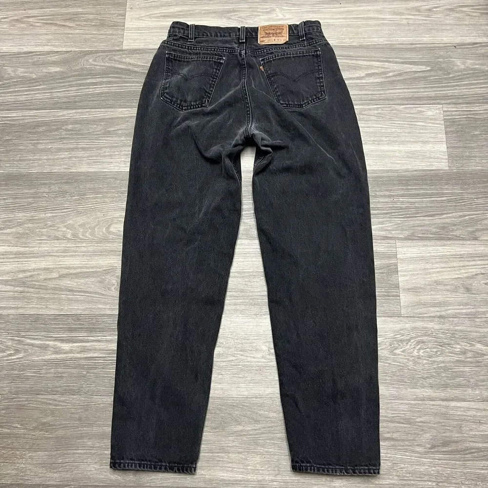 Vintage 90s Levi's 560‎ Jeans Men 36x34 Fit 32x33 Black Orange Tab Faded Denim